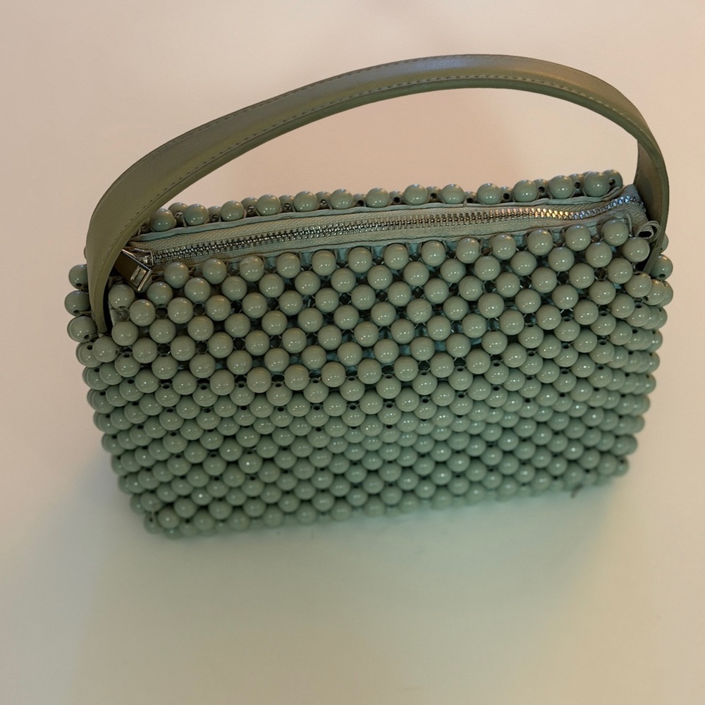 Zara Green Beaded Crossbody Bag